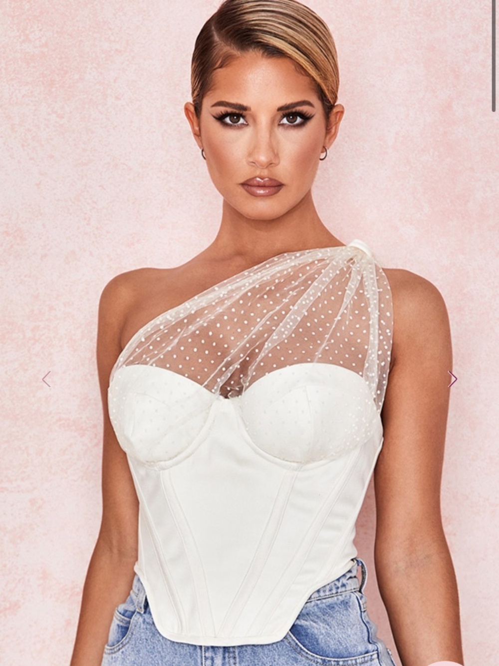 Stunning, satin ivory and lace corset from house of CB size S